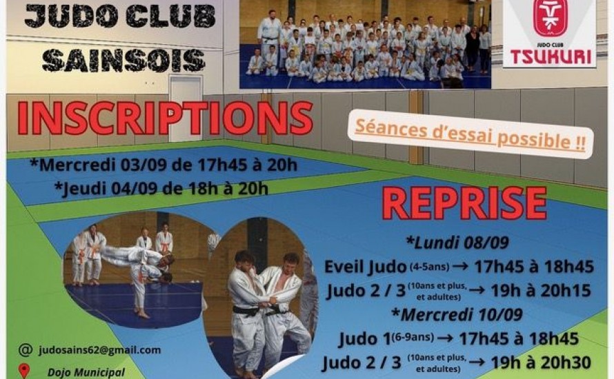 PLANNING ET INSCRIPTIONS 2025-2026 JUDO CLUB SAINSOIS