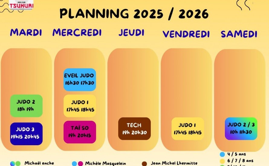 PLANNING 2025-2026 JUDO CLUB HERSINOIS